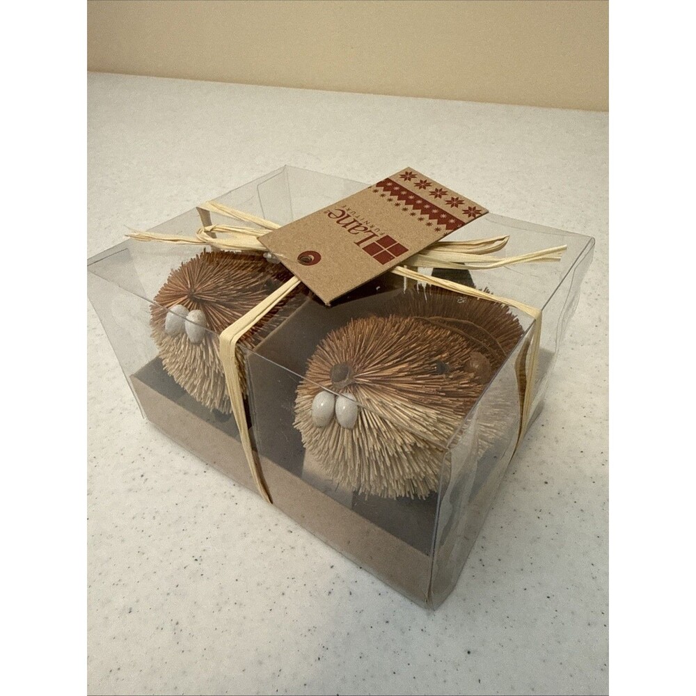Vintage Bristle Brush Ornaments Woodland Animals Set Of 2 Beaver